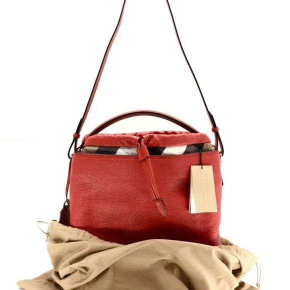 NWT BURBERRY MEDIUM ASHBY LEATHER HOBO BAG - Picture 3 of 12